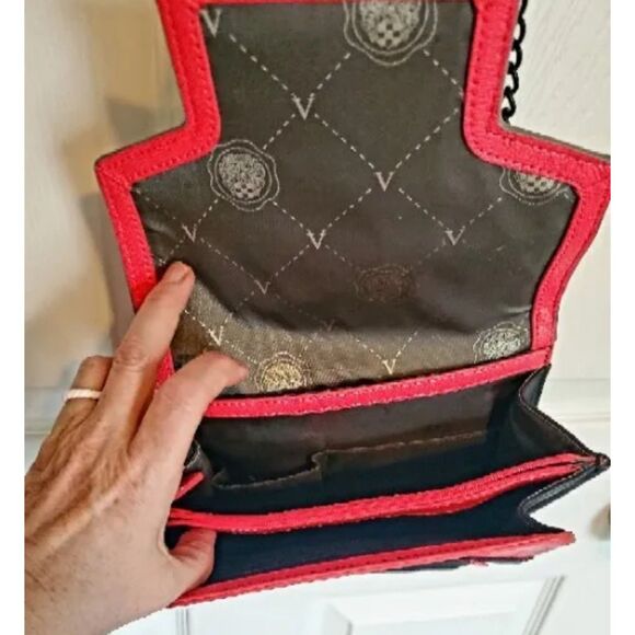 Vince Camuto Geri Leather Art Deco Purse Pink & Black Colorblock Crossbody Bag - Picture 6 of 9